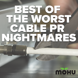 Cable Companies PR Disasters 2014 copy on an image of scissors cutting a coax cable