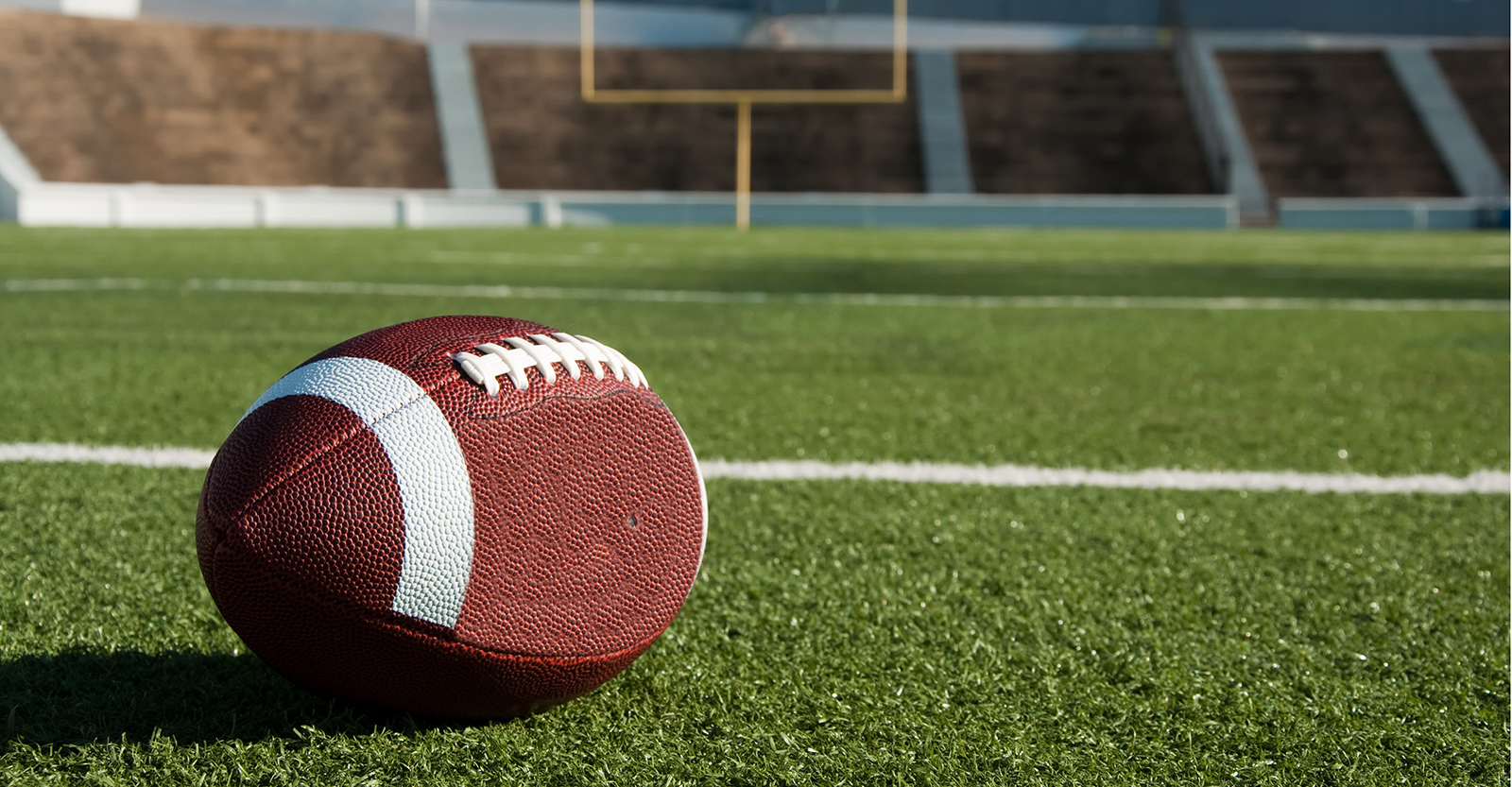 Football sitting on the field