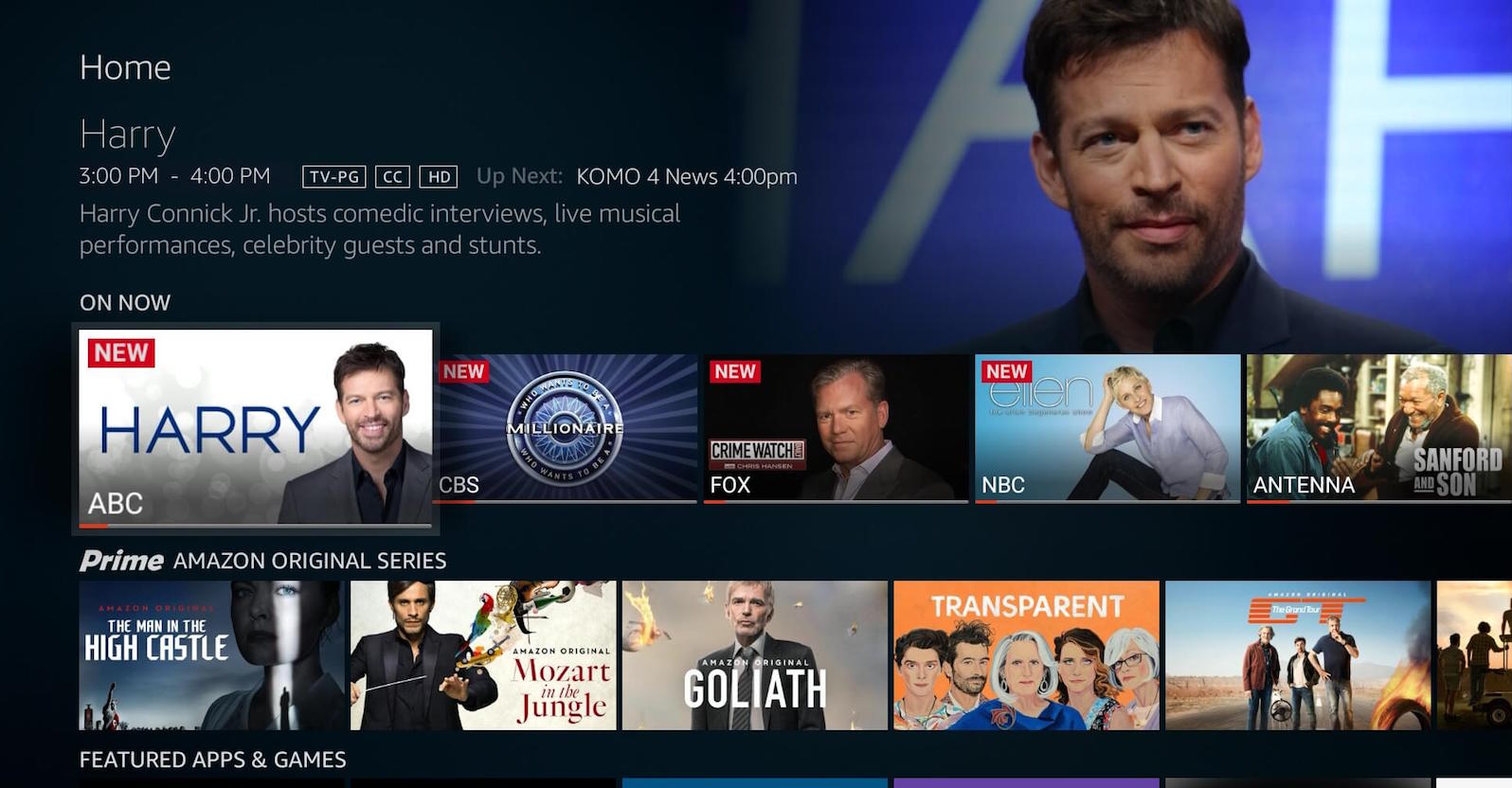 Fire TV edition live TV screen