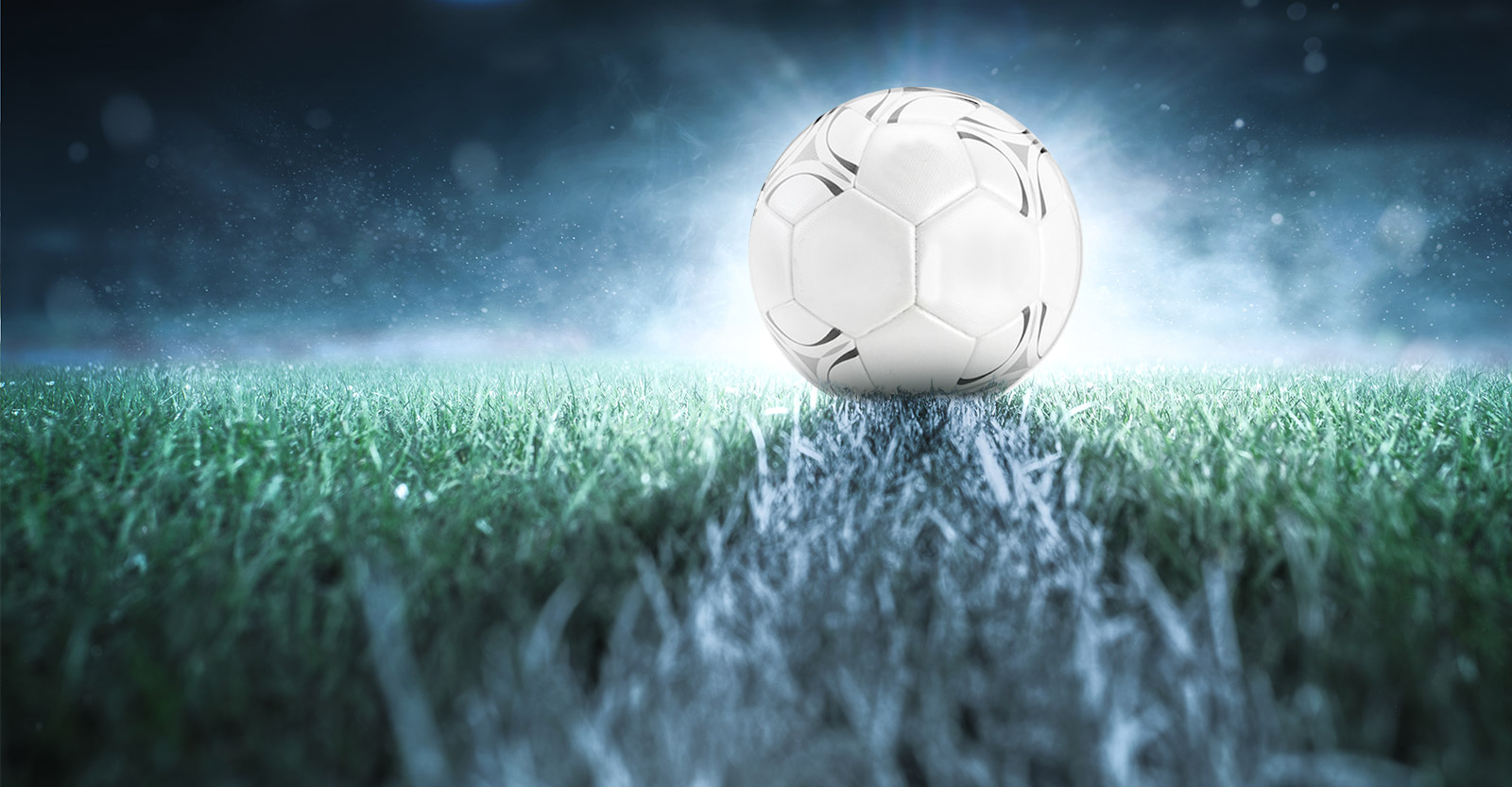 Soccer ball closeup on turf